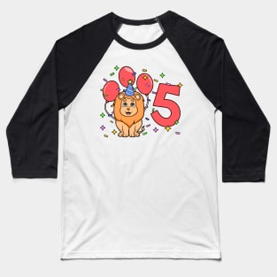 I am 5 with lion - kids birthday 5 years old Baseball T-Shirt